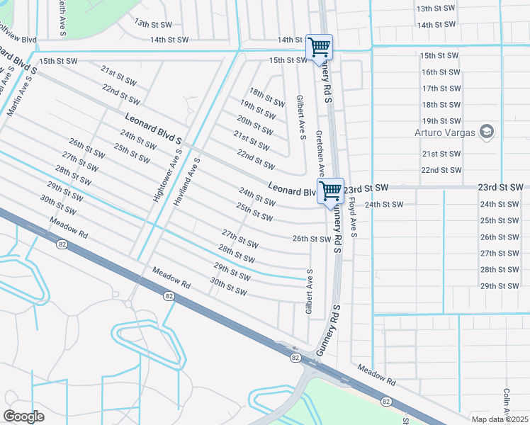 map of restaurants, bars, coffee shops, grocery stores, and more near 4449 24th Street Southwest in Lehigh Acres