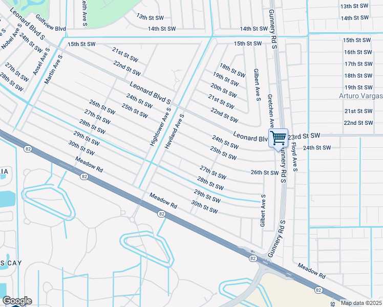 map of restaurants, bars, coffee shops, grocery stores, and more near 4528 26th Street in Lehigh Acres
