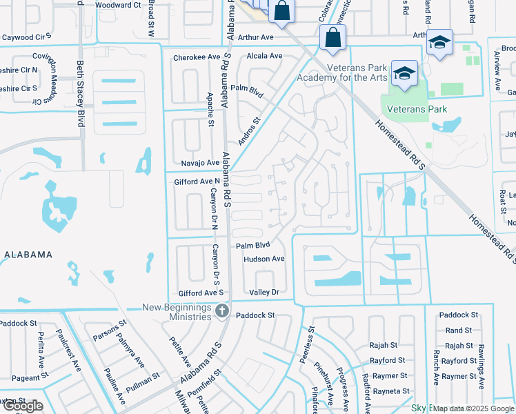 map of restaurants, bars, coffee shops, grocery stores, and more near 10572 Quincy Court in Lehigh Acres