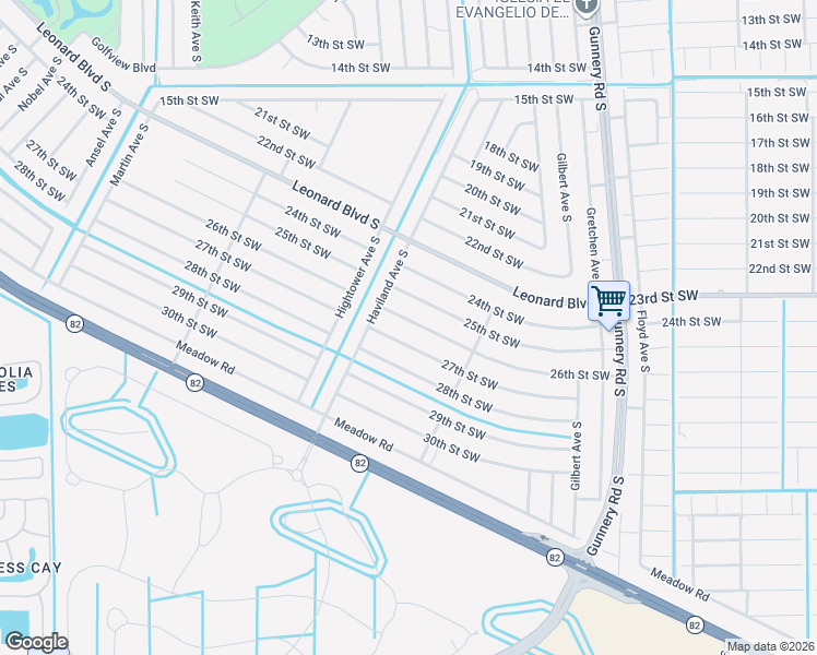 map of restaurants, bars, coffee shops, grocery stores, and more near 4528 26th Street in Lehigh Acres