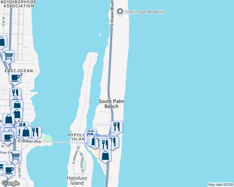 map of restaurants, bars, coffee shops, grocery stores, and more near 3560 Florida A1A in Palm Beach