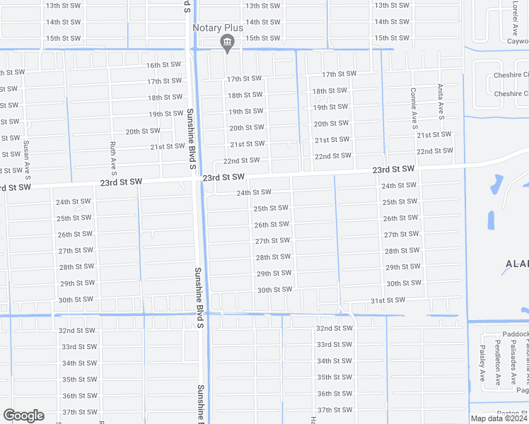 map of restaurants, bars, coffee shops, grocery stores, and more near 2913 25th Street Southwest in Lehigh Acres
