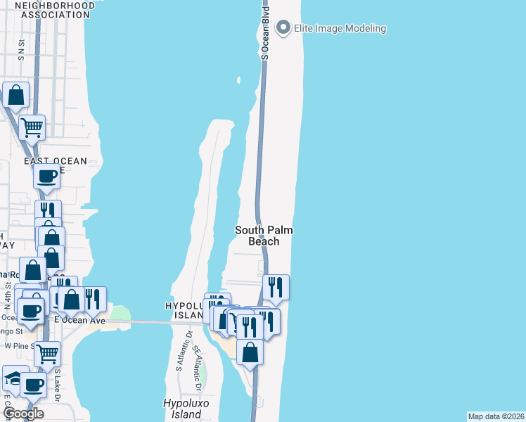 map of restaurants, bars, coffee shops, grocery stores, and more near 3560 Florida A1A in Palm Beach