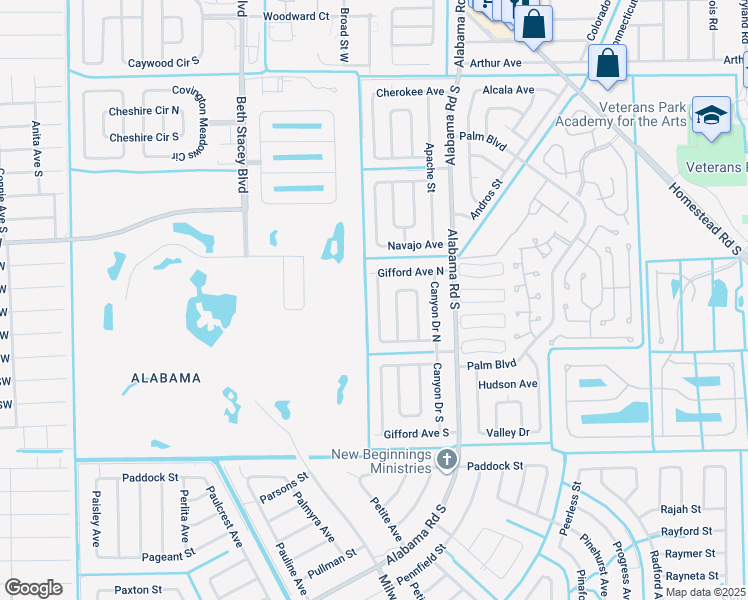 map of restaurants, bars, coffee shops, grocery stores, and more near 309 Rushmore Ave N in Lehigh Acres