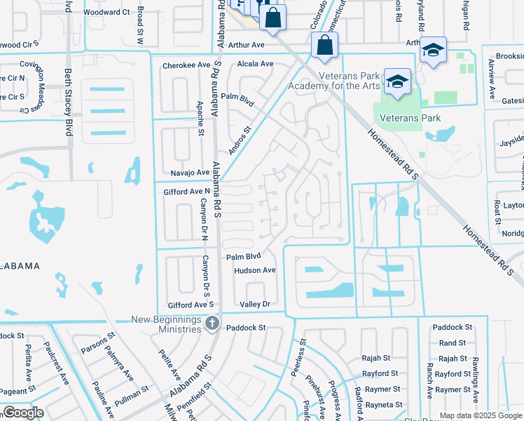map of restaurants, bars, coffee shops, grocery stores, and more near 10572 Quincy Court in Lehigh Acres
