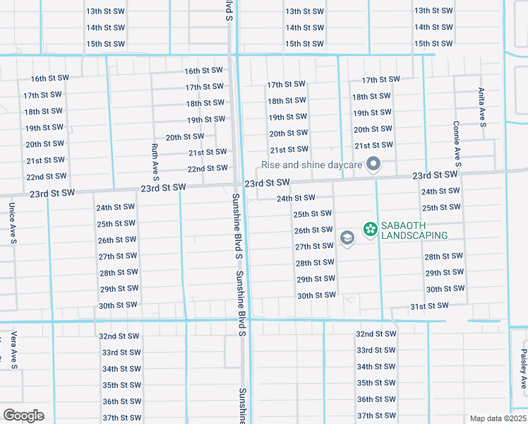 map of restaurants, bars, coffee shops, grocery stores, and more near 3008 25th Street Southwest in Lehigh Acres