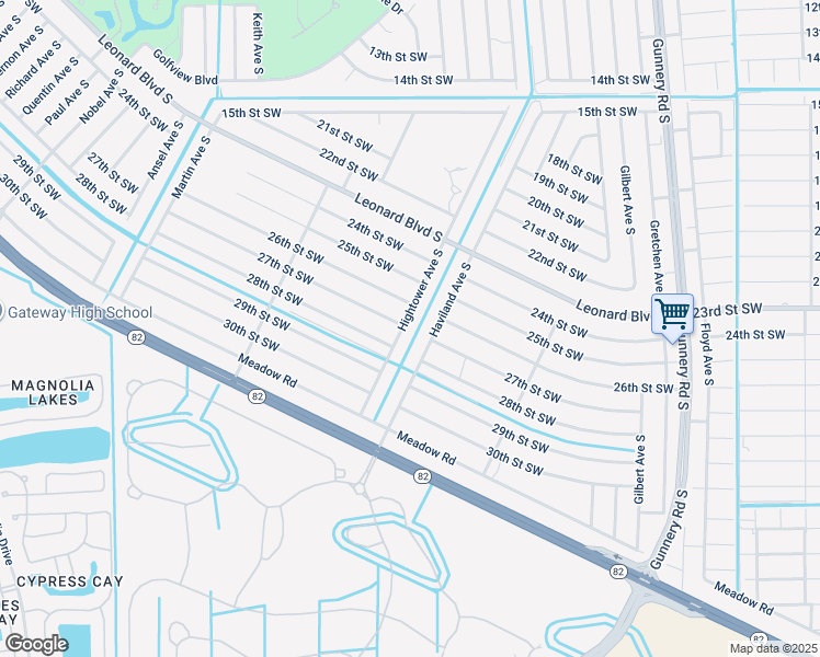 map of restaurants, bars, coffee shops, grocery stores, and more near 2701 Hightower Avenue South in Lehigh Acres