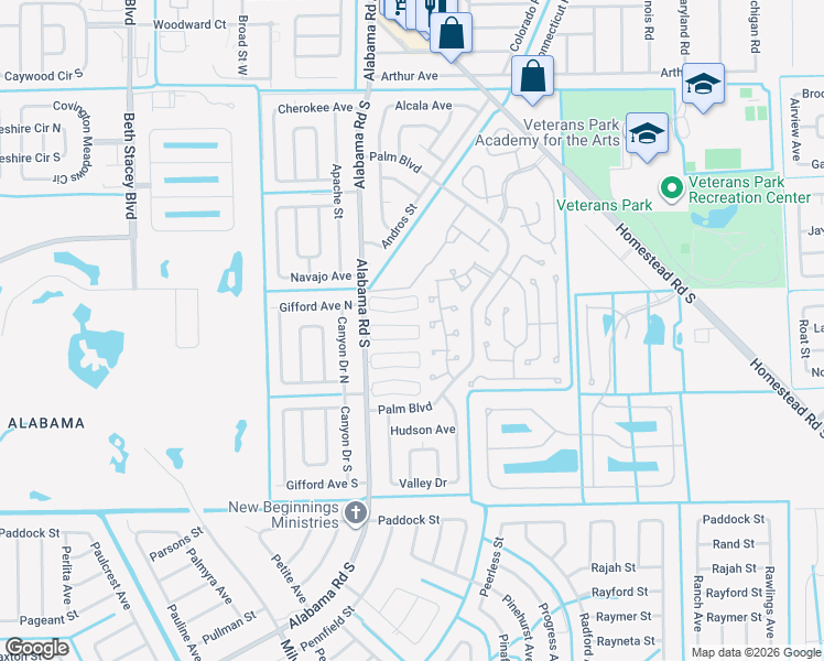map of restaurants, bars, coffee shops, grocery stores, and more near 10572 Quincy Court in Lehigh Acres