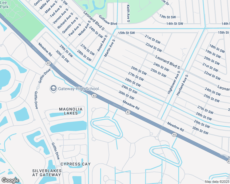 map of restaurants, bars, coffee shops, grocery stores, and more near 4717 30th Street Southwest in Lehigh Acres