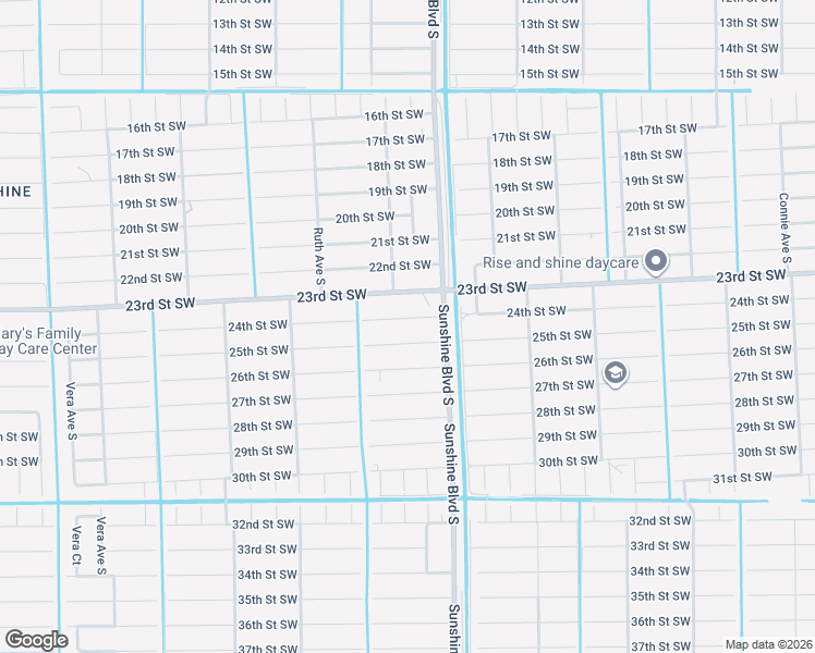 map of restaurants, bars, coffee shops, grocery stores, and more near 3104 25th Street Southwest in Lehigh Acres