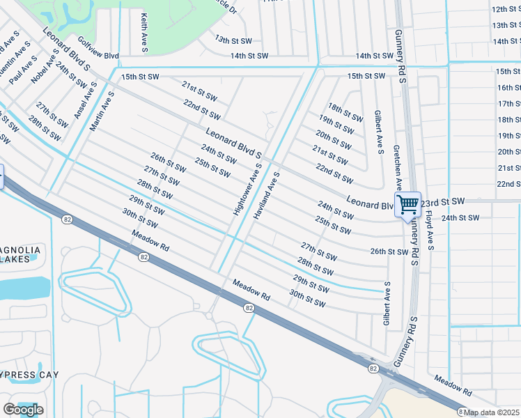 map of restaurants, bars, coffee shops, grocery stores, and more near 4547 26th Street Southwest in Lehigh Acres