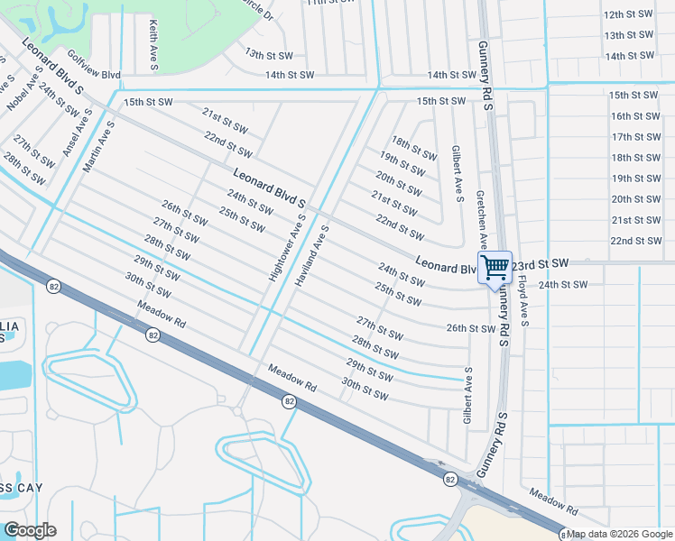 map of restaurants, bars, coffee shops, grocery stores, and more near 4535 25th Street Southwest in Lehigh Acres