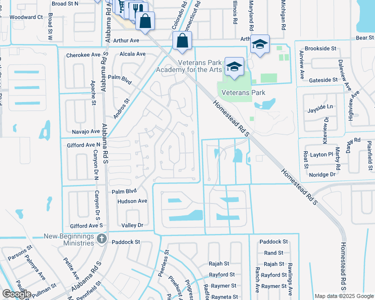 map of restaurants, bars, coffee shops, grocery stores, and more near 10729 Figtree Court in Lehigh Acres