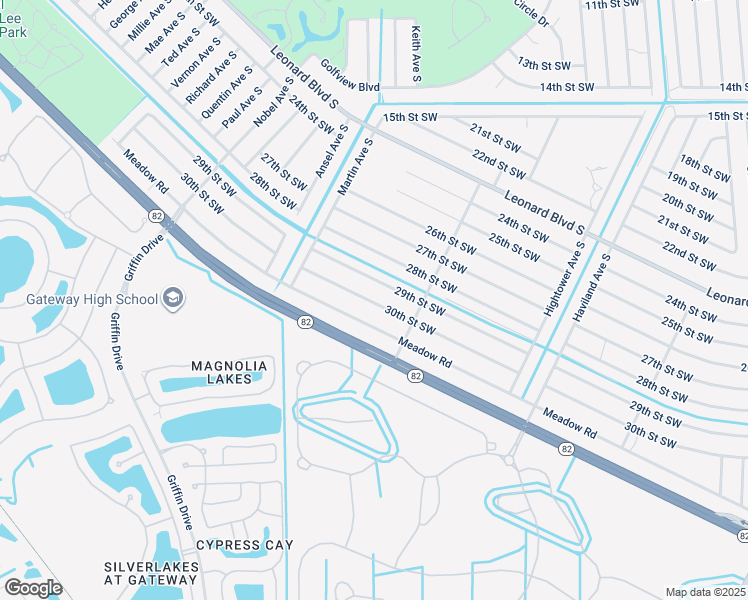 map of restaurants, bars, coffee shops, grocery stores, and more near 4717 30th Street Southwest in Lehigh Acres