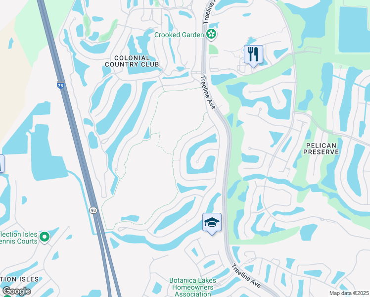 map of restaurants, bars, coffee shops, grocery stores, and more near 9961 Horse Creek Road in Fort Myers