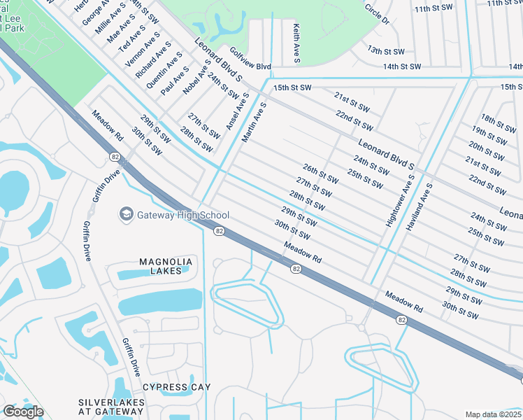 map of restaurants, bars, coffee shops, grocery stores, and more near 4724 29th Street Southwest in Lehigh Acres