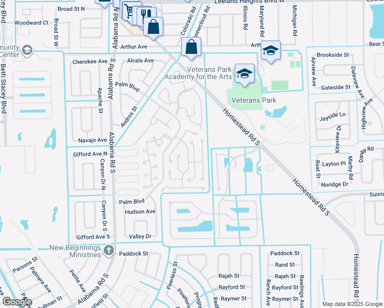 map of restaurants, bars, coffee shops, grocery stores, and more near 10724 Figtree Court in Lehigh Acres