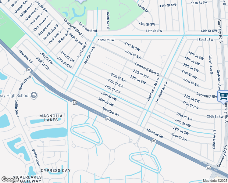 map of restaurants, bars, coffee shops, grocery stores, and more near 4656 28th Street Southwest in Lehigh Acres