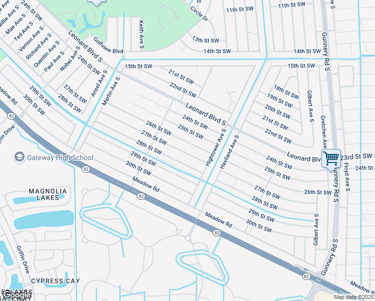 map of restaurants, bars, coffee shops, grocery stores, and more near 4621 26th Street in Lehigh Acres