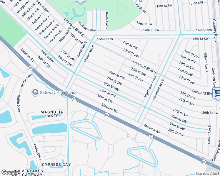 map of restaurants, bars, coffee shops, grocery stores, and more near 4709 28th Street Southwest in Lehigh Acres