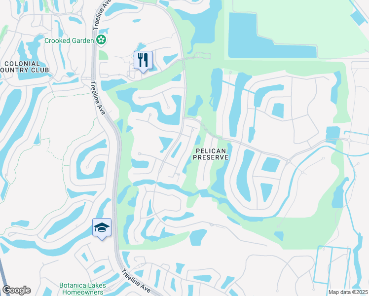 map of restaurants, bars, coffee shops, grocery stores, and more near 10564 Avila Circle in Fort Myers