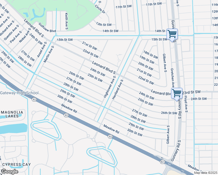 map of restaurants, bars, coffee shops, grocery stores, and more near 4601 25th Street Southwest in Lehigh Acres