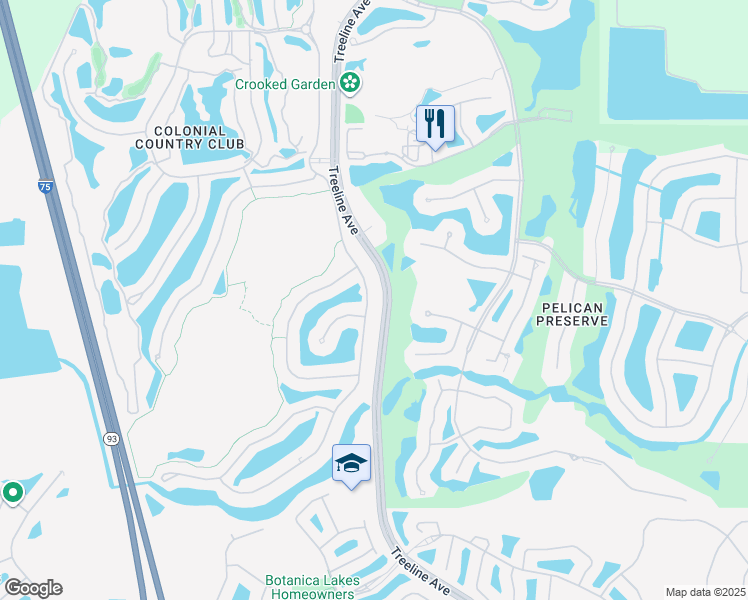 map of restaurants, bars, coffee shops, grocery stores, and more near 10057 Colonial Country Club Boulevard in Fort Myers