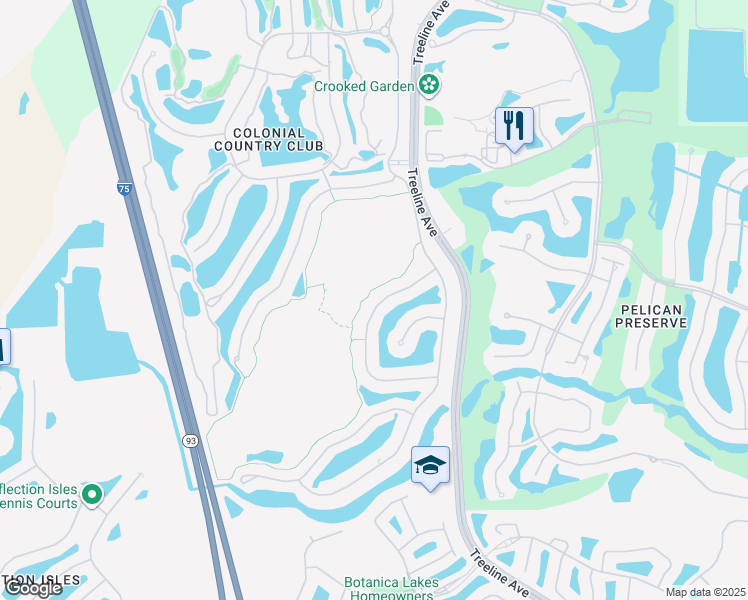 map of restaurants, bars, coffee shops, grocery stores, and more near 9952 Horse Creek Road in Fort Myers