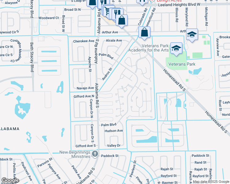 map of restaurants, bars, coffee shops, grocery stores, and more near 10506 Newbury Court in Lehigh Acres