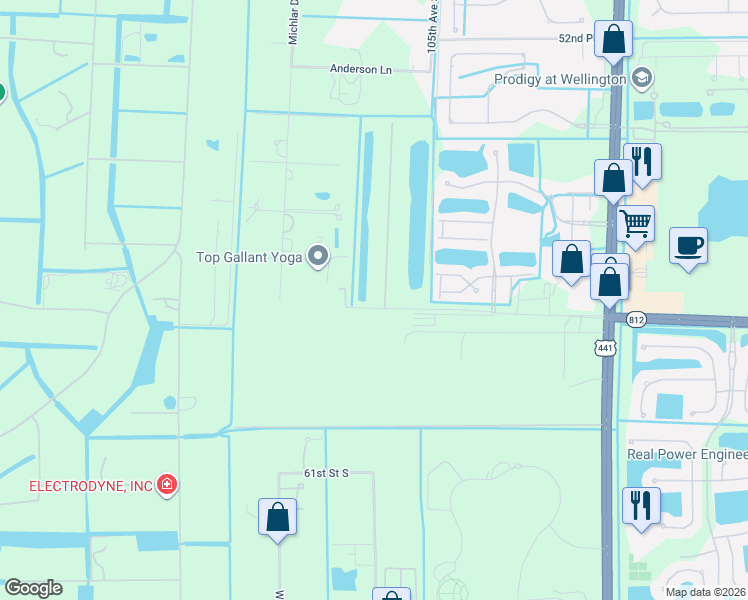 map of restaurants, bars, coffee shops, grocery stores, and more near 5835 Lago Del Sol Drive in Lake Worth