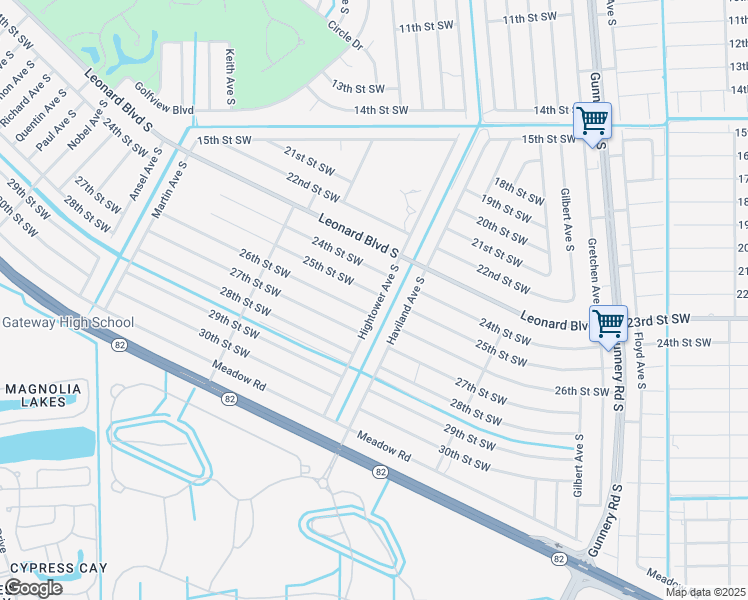 map of restaurants, bars, coffee shops, grocery stores, and more near 4601 25th Street Southwest in Lehigh Acres