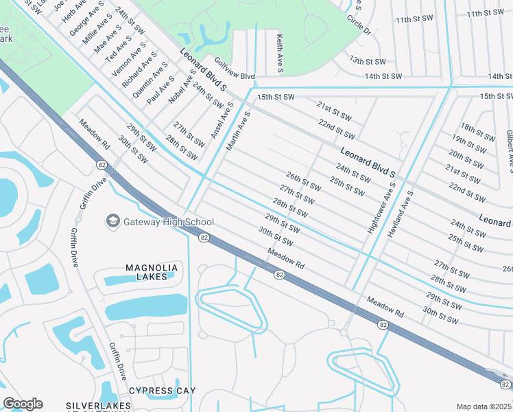 map of restaurants, bars, coffee shops, grocery stores, and more near 4724 29th Street Southwest in Lehigh Acres