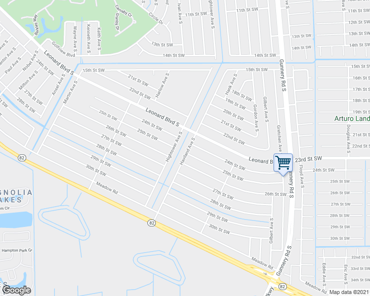 map of restaurants, bars, coffee shops, grocery stores, and more near 2404 Haviland Avenue South in Lehigh Acres