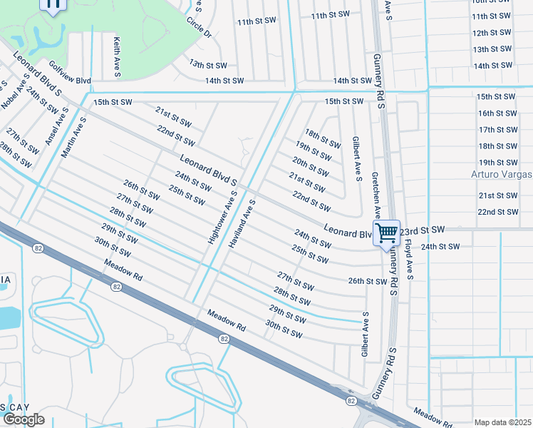 map of restaurants, bars, coffee shops, grocery stores, and more near 4538 24th Street Southwest in Lehigh Acres