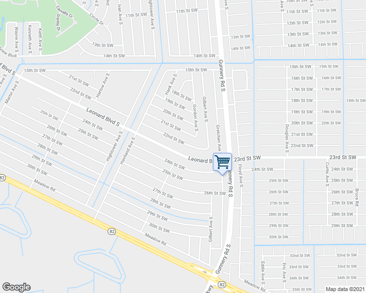 map of restaurants, bars, coffee shops, grocery stores, and more near 4505 22nd Street Southwest in Lehigh Acres