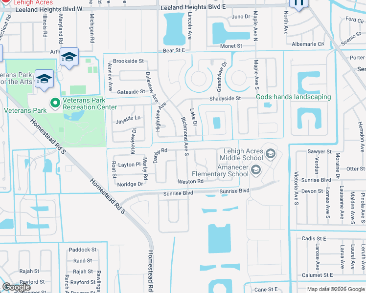 map of restaurants, bars, coffee shops, grocery stores, and more near 200 Danby Road in Lehigh Acres