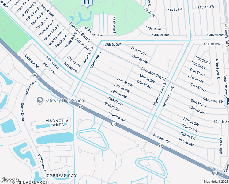 map of restaurants, bars, coffee shops, grocery stores, and more near 4709 28th Street Southwest in Lehigh Acres