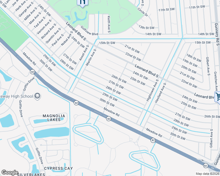 map of restaurants, bars, coffee shops, grocery stores, and more near 4709 28th Street Southwest in Lehigh Acres