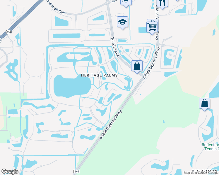 map of restaurants, bars, coffee shops, grocery stores, and more near 10371 Mcarthur Palms Lane in Fort Myers