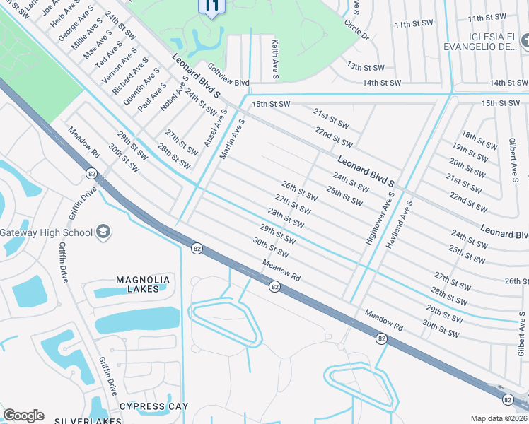 map of restaurants, bars, coffee shops, grocery stores, and more near 4709 28th Street Southwest in Lehigh Acres