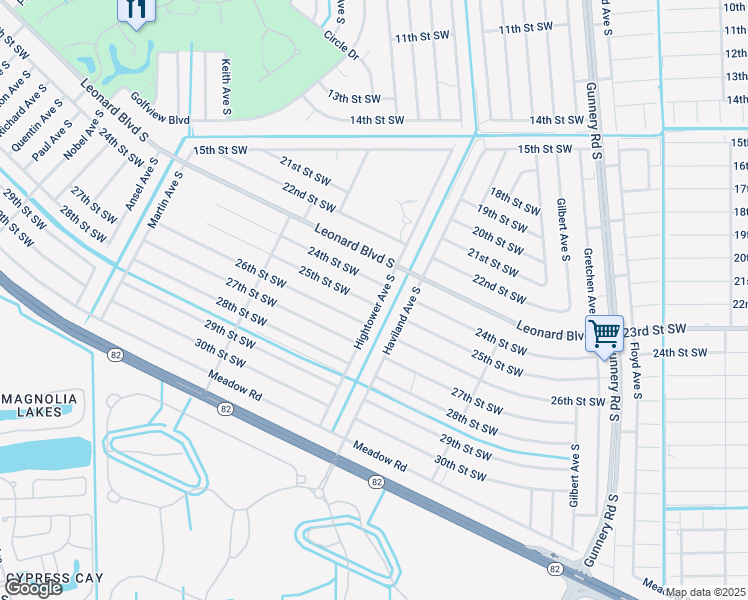 map of restaurants, bars, coffee shops, grocery stores, and more near 4601 25th Street Southwest in Lehigh Acres