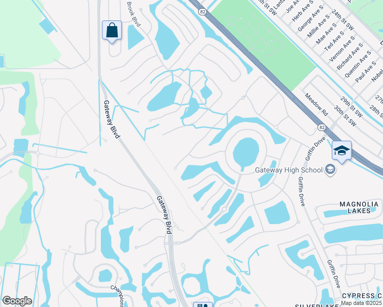 map of restaurants, bars, coffee shops, grocery stores, and more near 10251 Belcrest Boulevard in Fort Myers