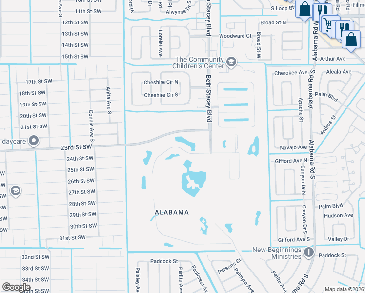 map of restaurants, bars, coffee shops, grocery stores, and more near 20851 Copperhead Drive in Lehigh Acres