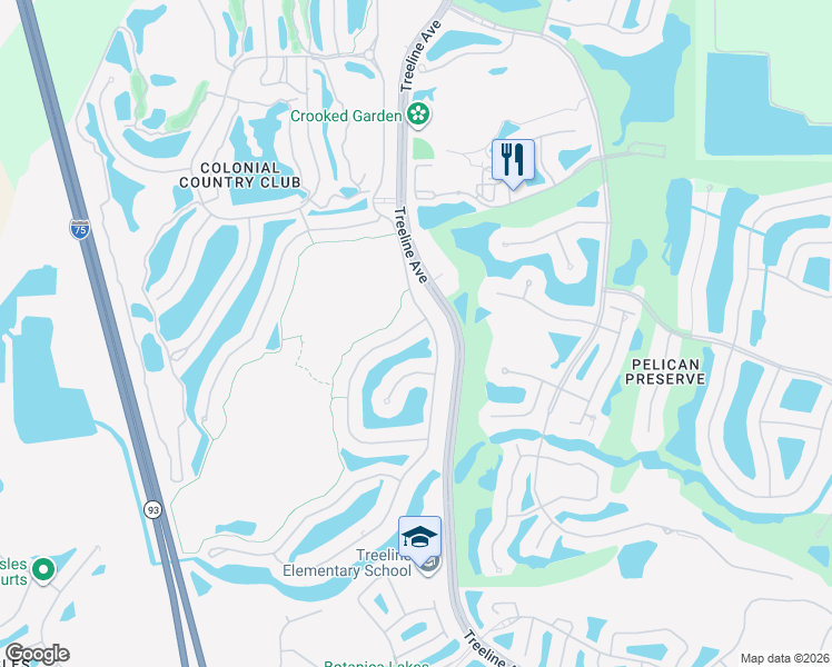 map of restaurants, bars, coffee shops, grocery stores, and more near 9929 Horse Creek Road in Fort Myers
