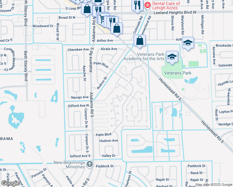 map of restaurants, bars, coffee shops, grocery stores, and more near 10442 Lakeport Court in Lehigh Acres