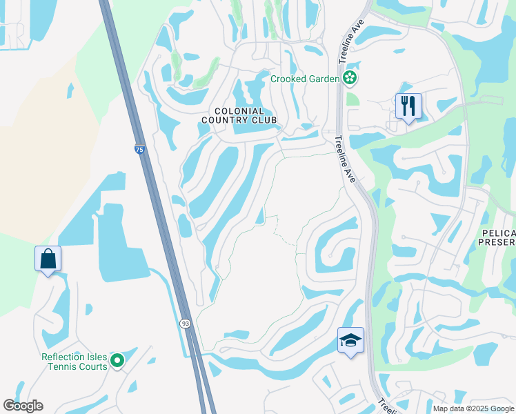 map of restaurants, bars, coffee shops, grocery stores, and more near 9603 Hemingway Lane in Fort Myers