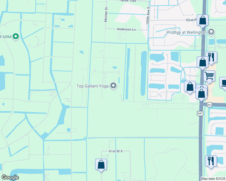 map of restaurants, bars, coffee shops, grocery stores, and more near 10782 58th Road South in Lake Worth