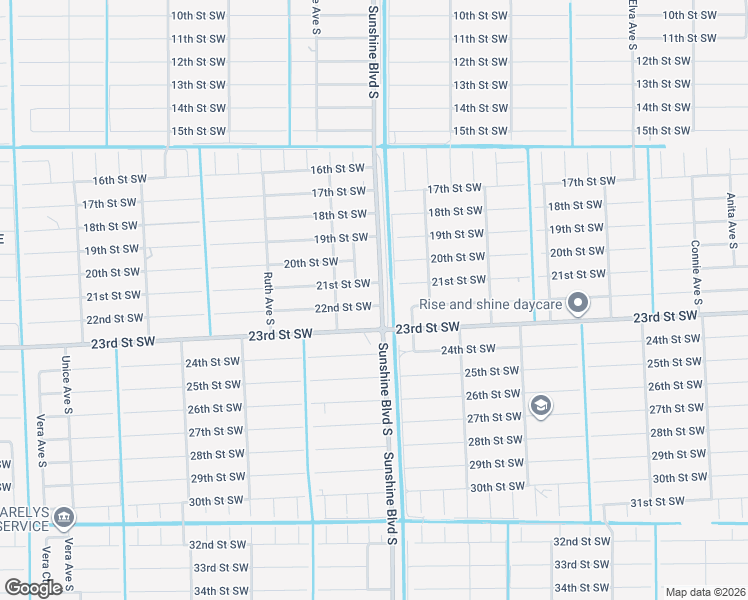 map of restaurants, bars, coffee shops, grocery stores, and more near 3100 22nd Street Southwest in Lehigh Acres