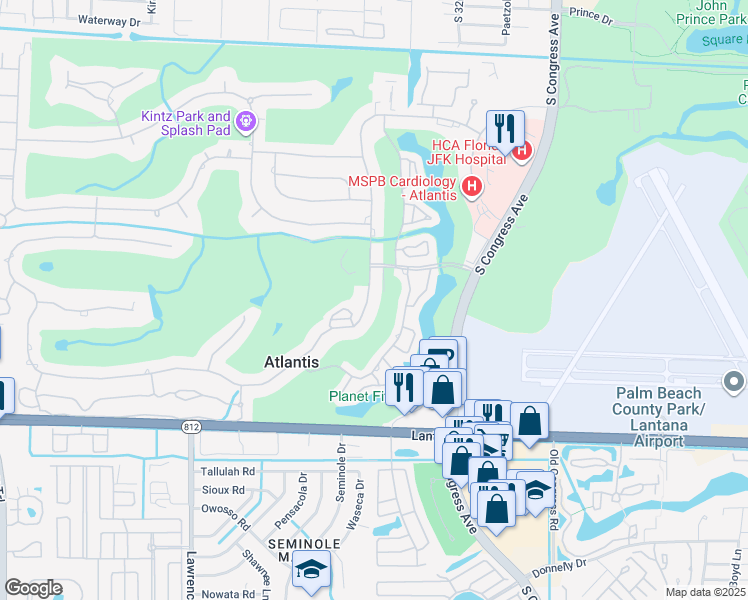 map of restaurants, bars, coffee shops, grocery stores, and more near 332 Orange Tree Drive in Lake Worth