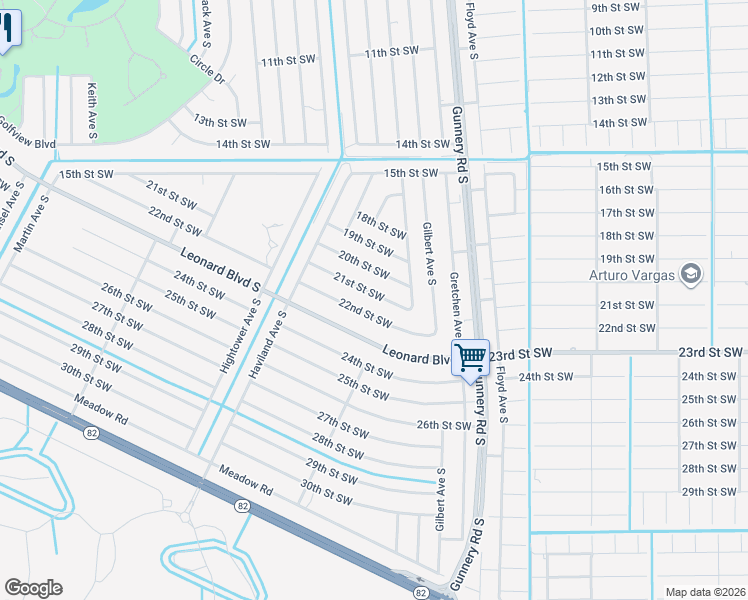 map of restaurants, bars, coffee shops, grocery stores, and more near 4519 21st Street Southwest in Lehigh Acres